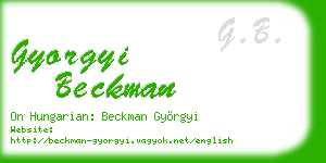 gyorgyi beckman business card