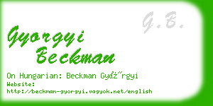 gyorgyi beckman business card